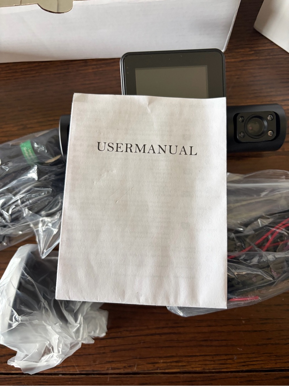 Dual Lens Black Car Dash Camera with LCD Screen - Picture 2 of 4